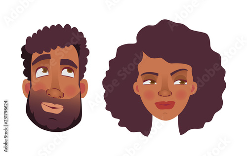 face of African man and woman