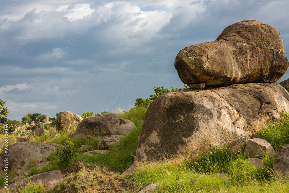boulders in field