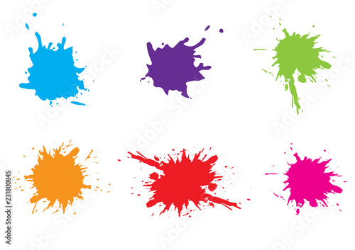 Vector Colorful paint splatter.Paint splash set.Vector illustration design.