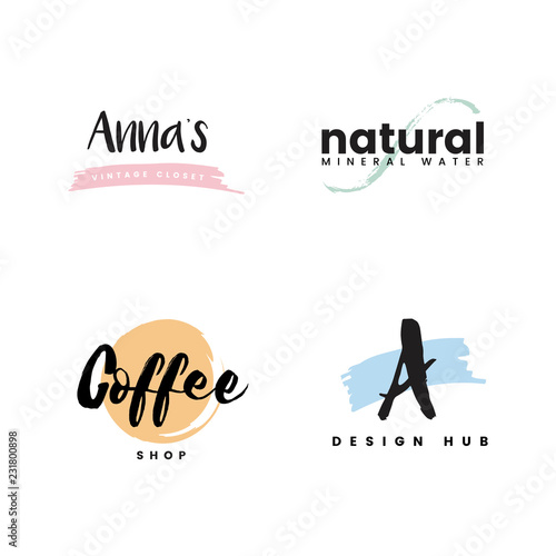 Collection of logos and branding vector