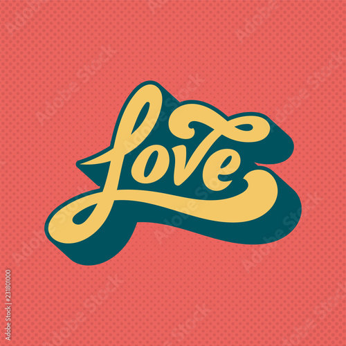 Love word typography style illustration