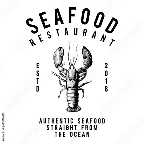 Seafood restaurant logo design vector