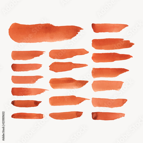 Set of orange watercolor backgrounds vector