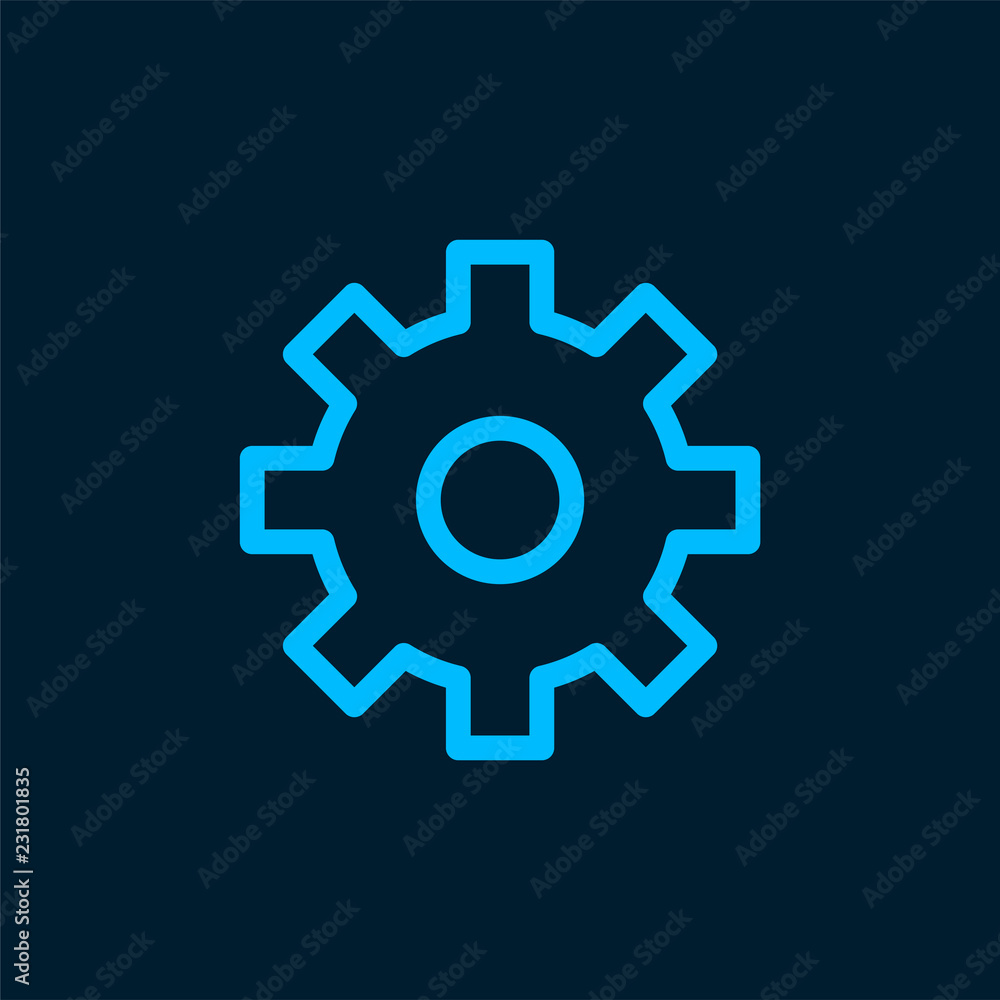 Supporting blue gear symbol vector Supporting blue gear symbol vector