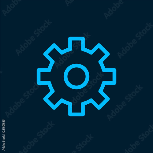 Supporting blue gear symbol vector