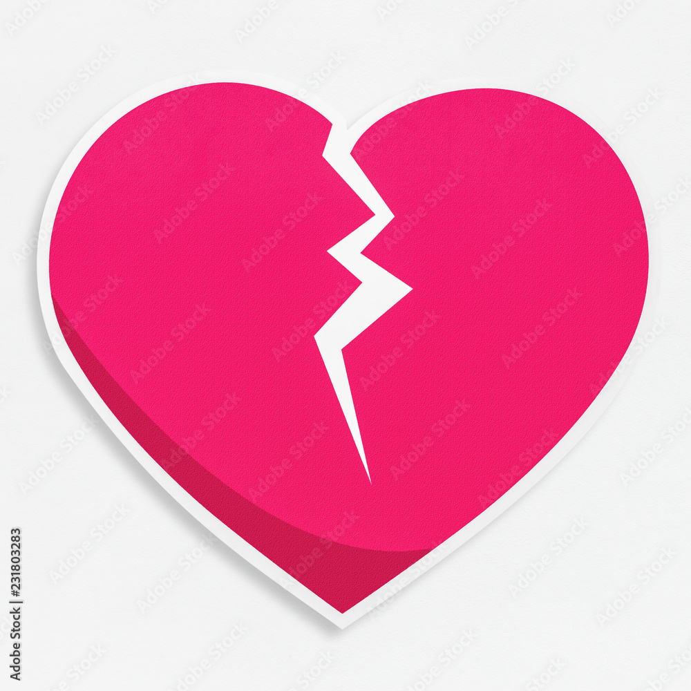Broken heart icon isolated Broken heart icon isolated