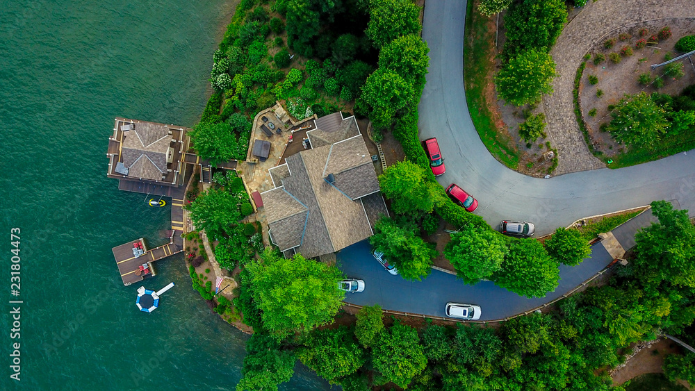 Overhead view of Lake House