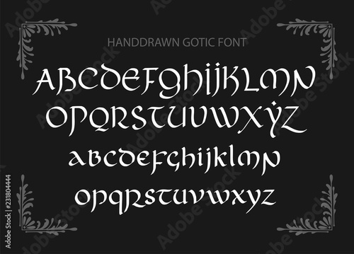 Decorative vintage magic styled letters. Vector script.