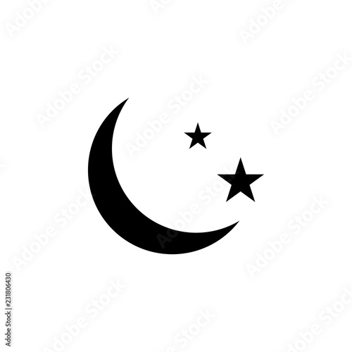 Moon and stars icon. Element of weather. Premium quality graphic design icon. Signs and symbols collection icon for websites, web design, mobile app