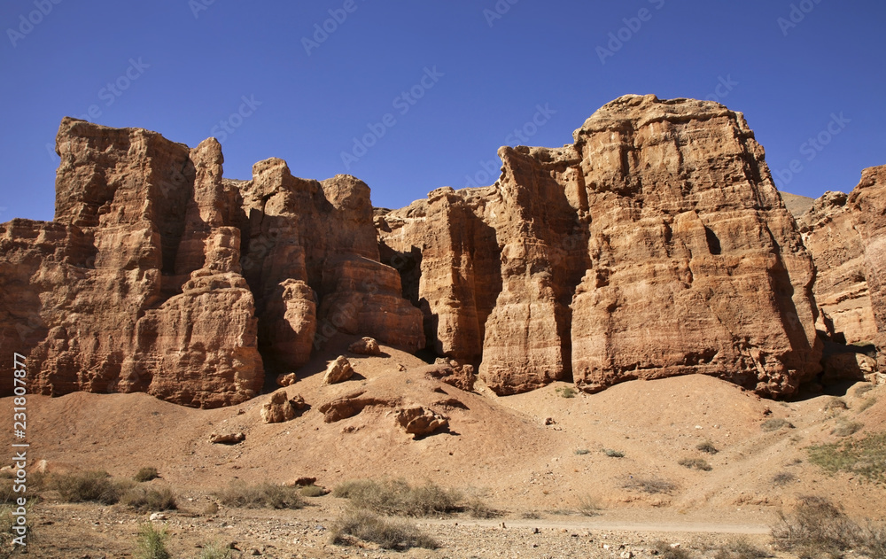 National Park Sharyn Canyon (Valley of castles). Kazakhstan National Park Sharyn Canyon (Valley of castles). Kazakhstan