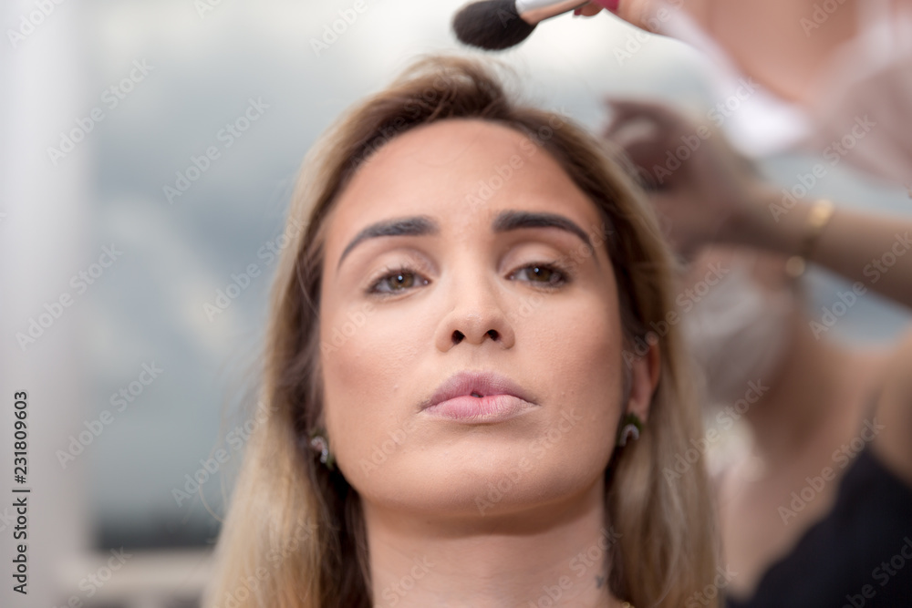 Fototapeta premium Beautiful woman face. Perfect makeup.