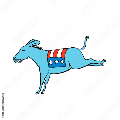 American Donkey Kicking Color Drawing