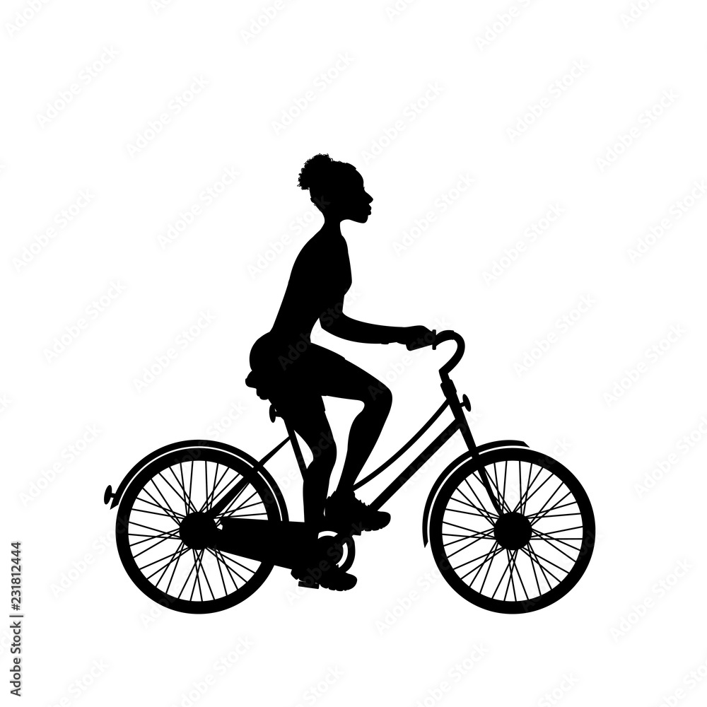 Obraz premium biker silhouette,isolated on white background