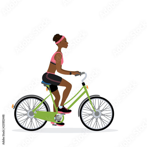 African american female bicyclist