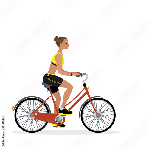 bicyclist isolated on white background,