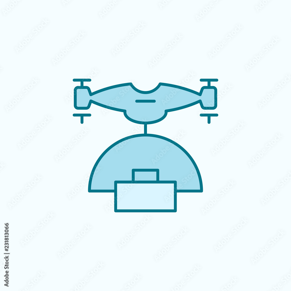 drone with parcel field outline icon drone with parcel field outline icon