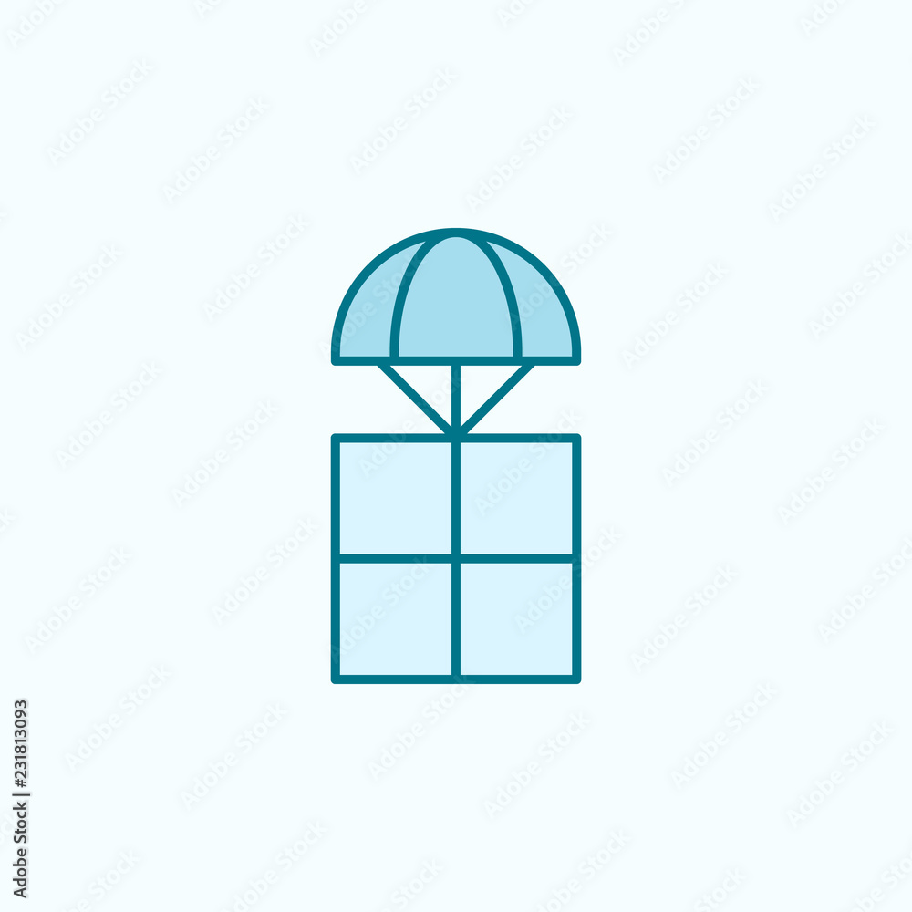 parachuting field outline icon parachuting field outline icon