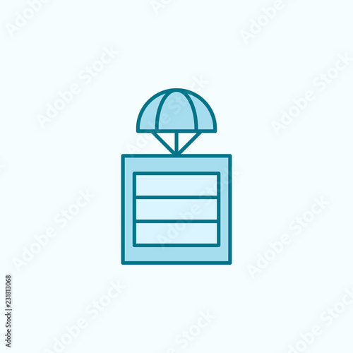 parachuting field outline icon