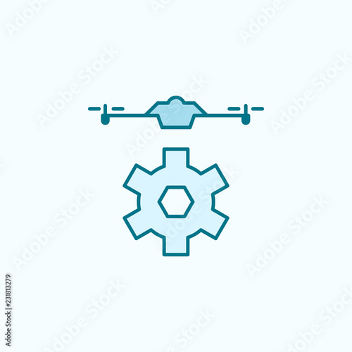 control of drones  field outline icon