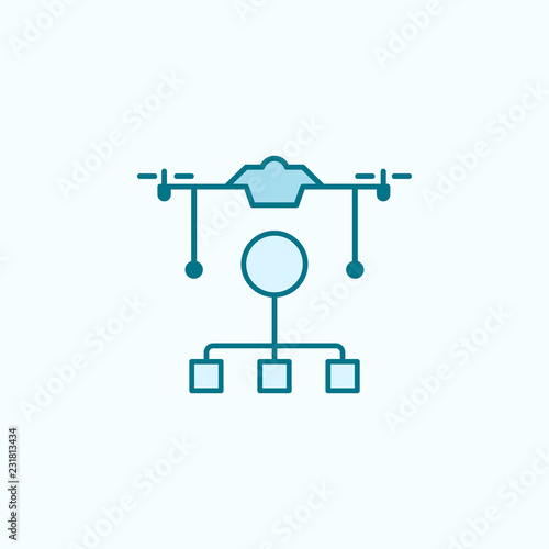 control of drones  field outline icon