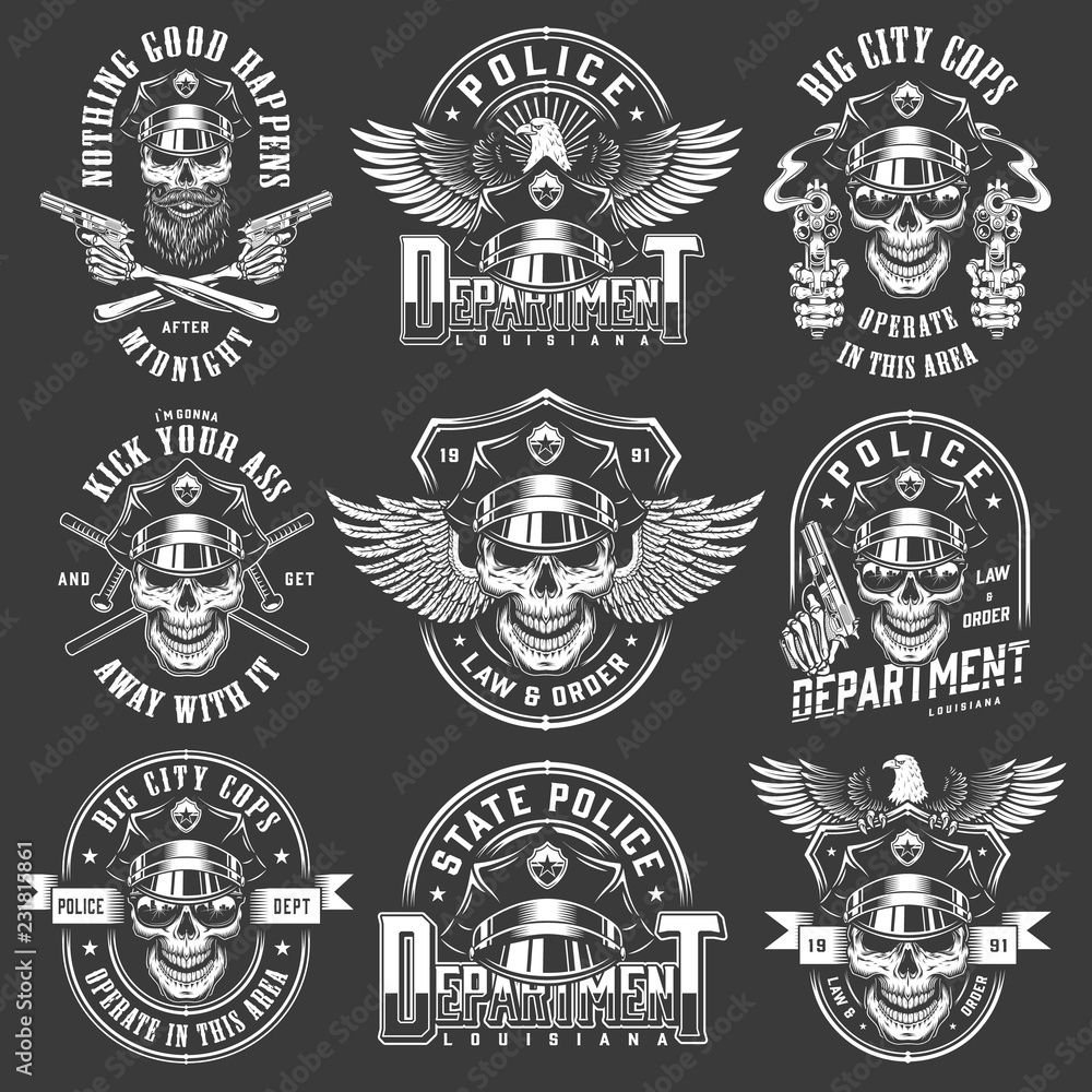 Vintage policeman logos collection