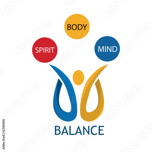 Balance, spirit, body, and mind with people icon vector illustration