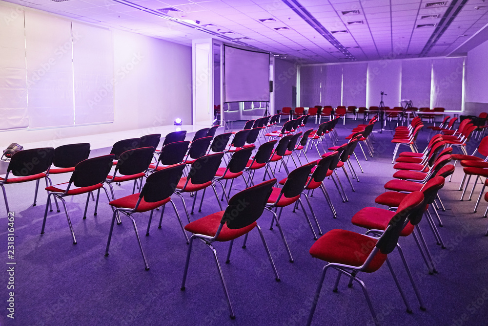 conference lecture theatre cinema hall or seminar room background with