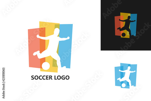 Soccer Logo Template Design Vector, Emblem, Design Concept, Creative Symbol, Icon