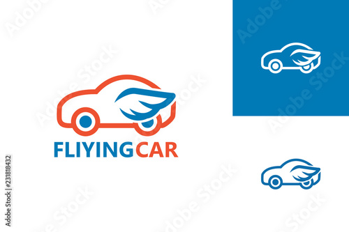 Flying Car Logo Template Design Vector, Emblem, Design Concept, Creative Symbol, Icon