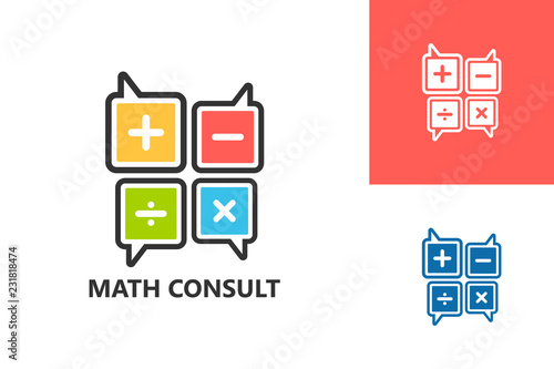 Mathematics Consult Logo Template Design Vector, Emblem, Design Concept, Creative Symbol, Icon