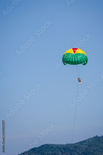 one man on parachute