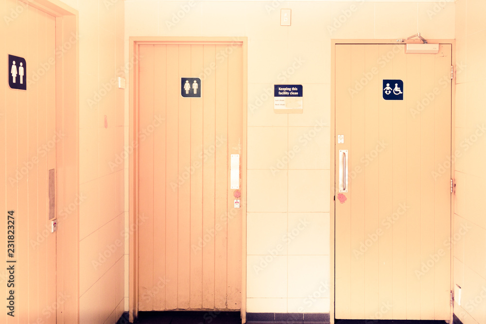 Public toilet for man, woman and child. Public toilet for man, woman and child.