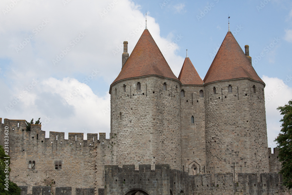 Carcassonne, France, The fortified city - Cité de Carcassonne - details