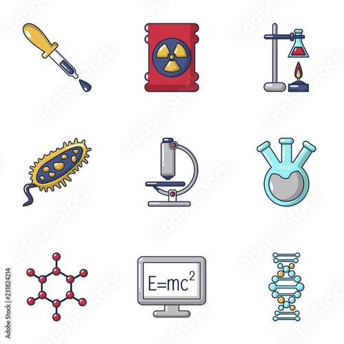 Analysis icons set. Cartoon set of 9 analysis vector icons for web isolated on white background