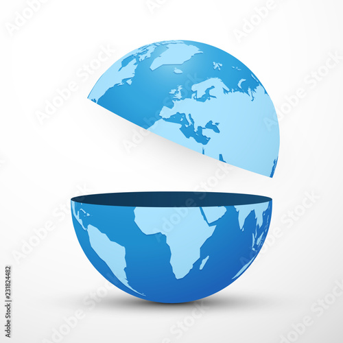 divided planet earth globe