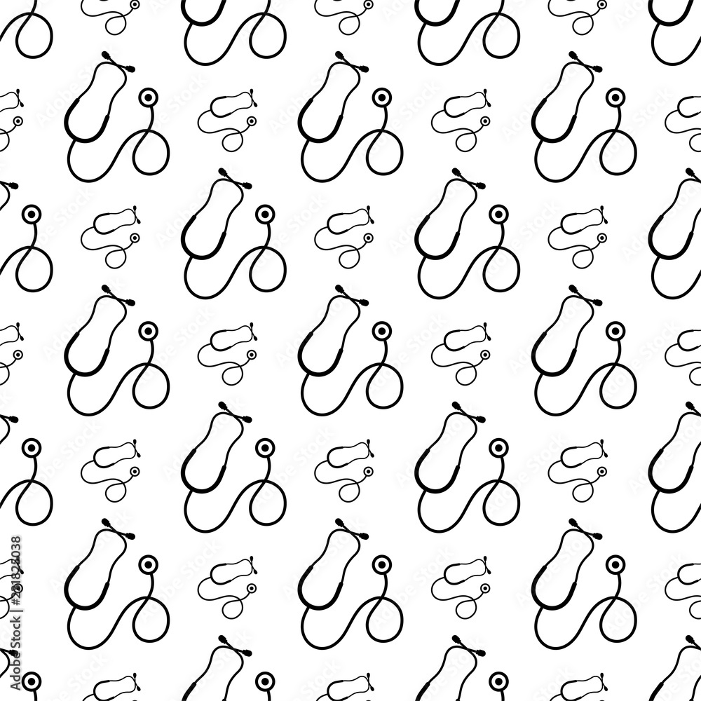 Stethoscope Icon Seamless Pattern, Acoustic Medical Device Stock Vector |  Adobe Stock