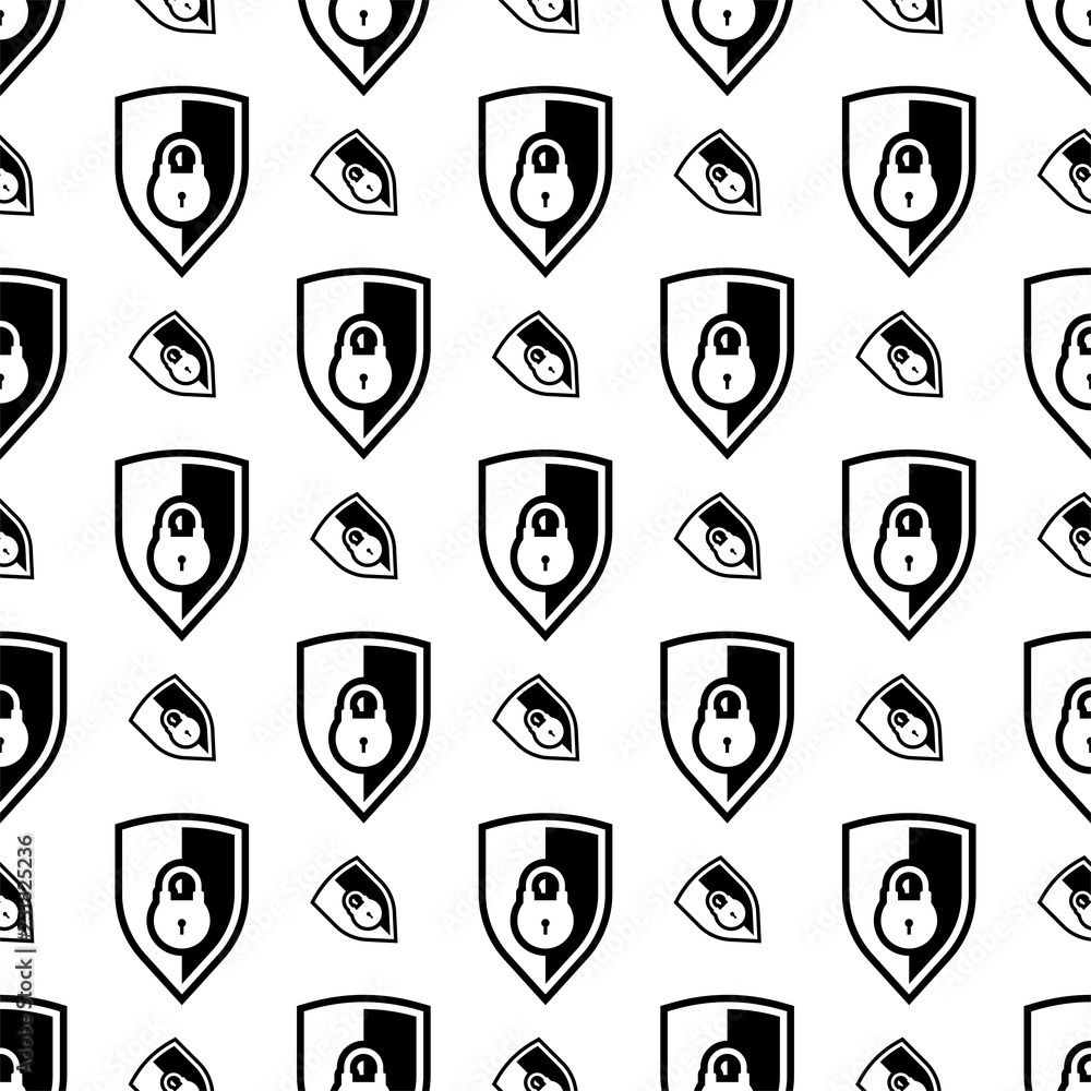 Shield Secure Lock Icon, Shield Internet Privacy Protection Icon Seamless Pattern Shield Secure Lock Icon, Shield Internet Privacy Protection Icon Seamless Pattern