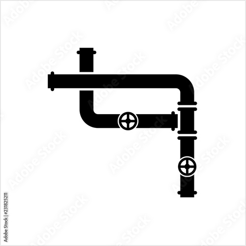 Pipe Icon, Pipe Fitting Icon, Water, Gas, Oil Pipeline, Plumbing Work