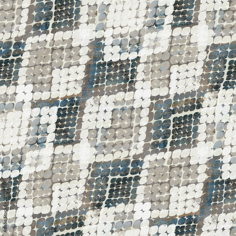 Fototapeta premium Seamless pattern snake skin. Beige, dark gray background.