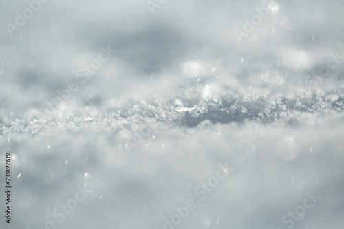 Snow texture. Snowflake crystals. Macro photo © Cg loser 