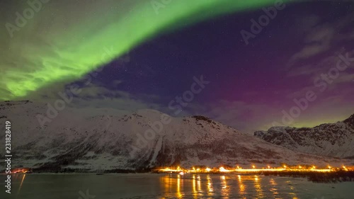 Northern lights in Tromso, Norway.Moving of norther nlight is like dancing. photo