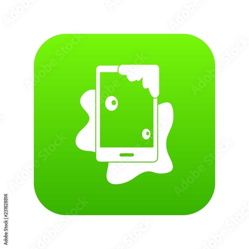 Wet phone icon digital green for any design isolated on white vector illustration