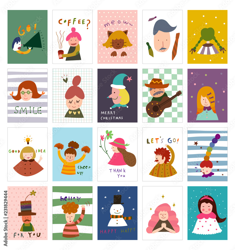 Fototapeta premium Various postcards
