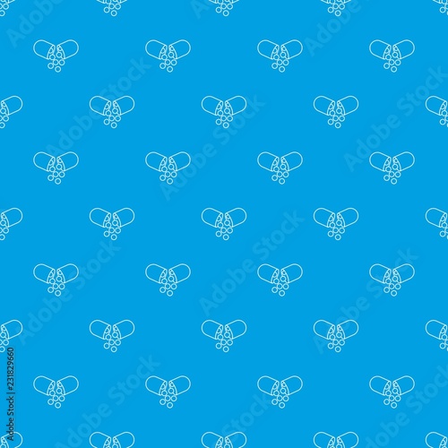 Capsule pill pattern vector seamless blue repeat for any use