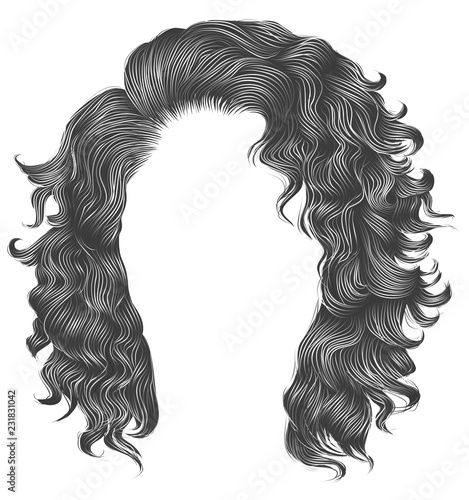 long curly hairs gray colors  .  beauty fashion style . wig .