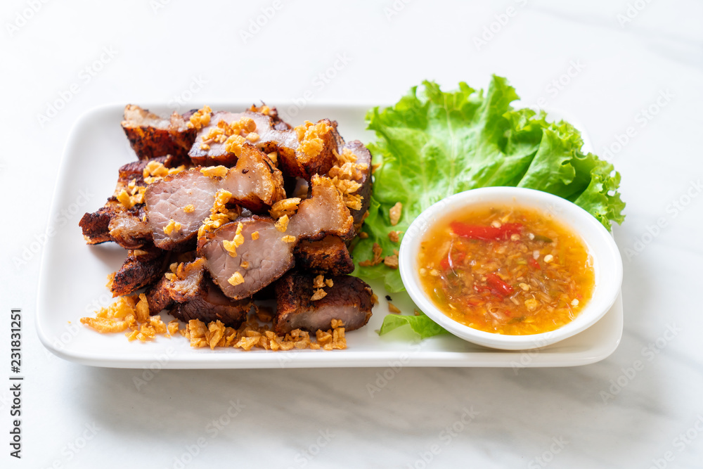 Fried Streaky Pork or Crispy Pork or Deep Fried Pork Belly Fried Streaky Pork or Crispy Pork or Deep Fried Pork Belly