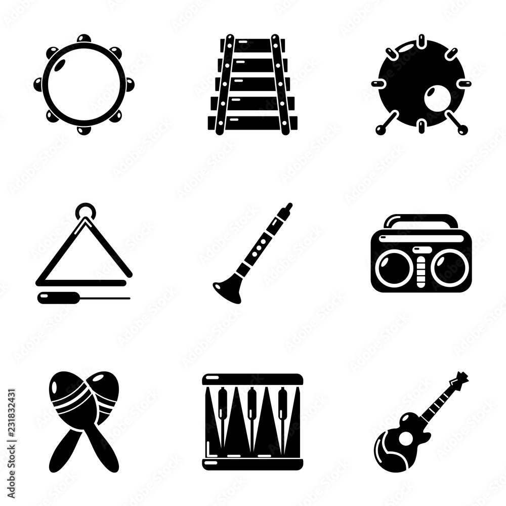 Harmony music icons set. Simple set of 9 harmony music vector icons for web isolated on white background