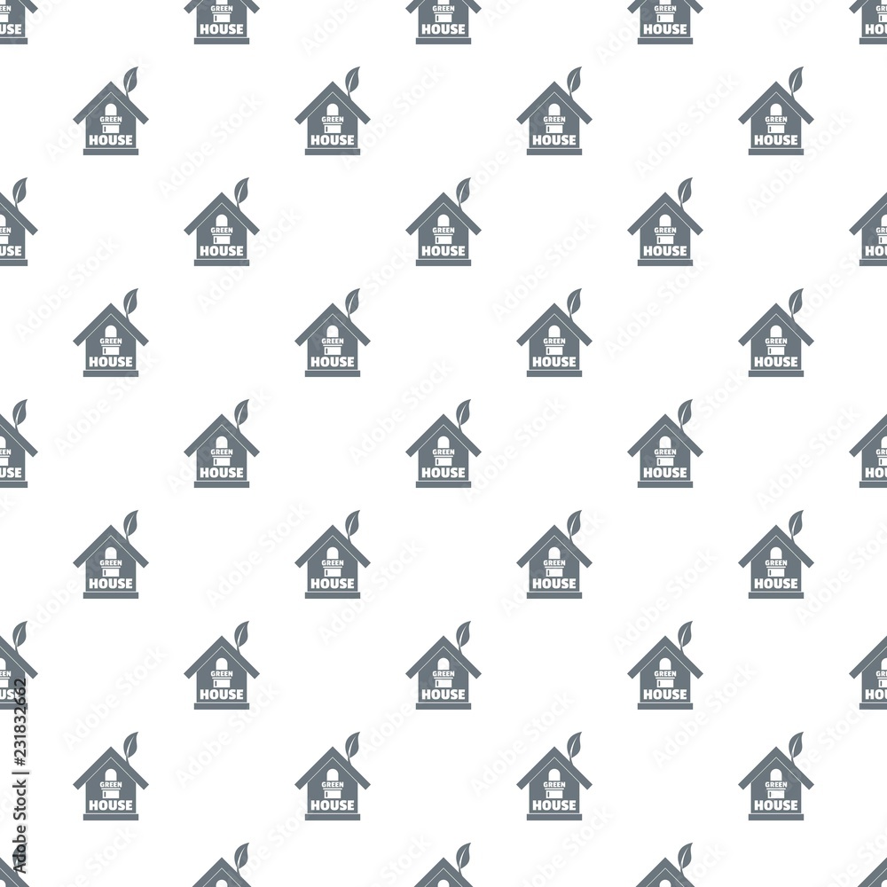 Fototapeta premium Green house pattern vector seamless repeat for any web design