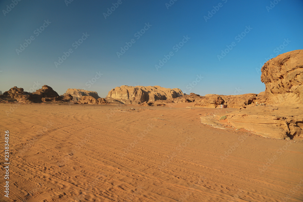 Beautiful view of Wadi Rum desert, Hashemite Kingdom of Jordan