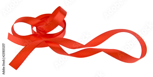 red ribbon isolated on white background